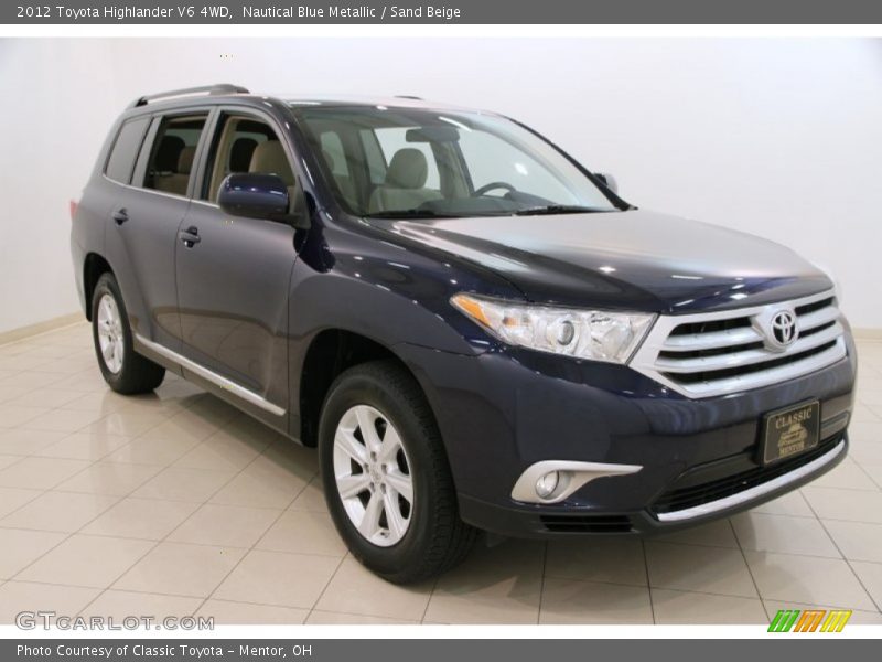 Nautical Blue Metallic / Sand Beige 2012 Toyota Highlander V6 4WD