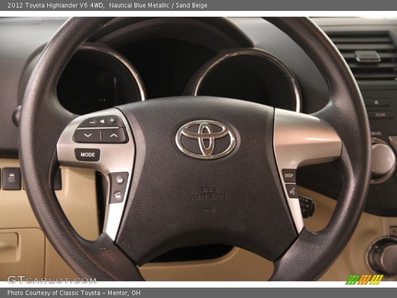 Nautical Blue Metallic / Sand Beige 2012 Toyota Highlander V6 4WD