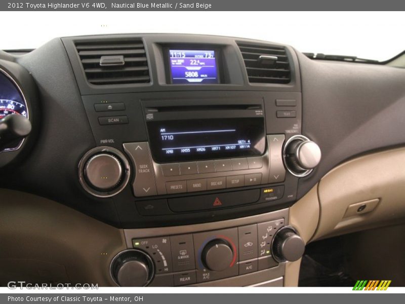 Nautical Blue Metallic / Sand Beige 2012 Toyota Highlander V6 4WD
