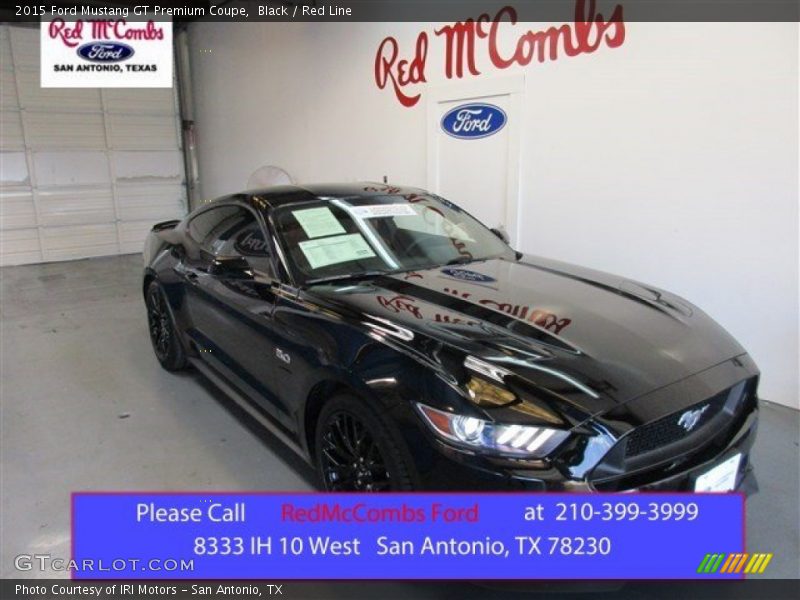 Black / Red Line 2015 Ford Mustang GT Premium Coupe