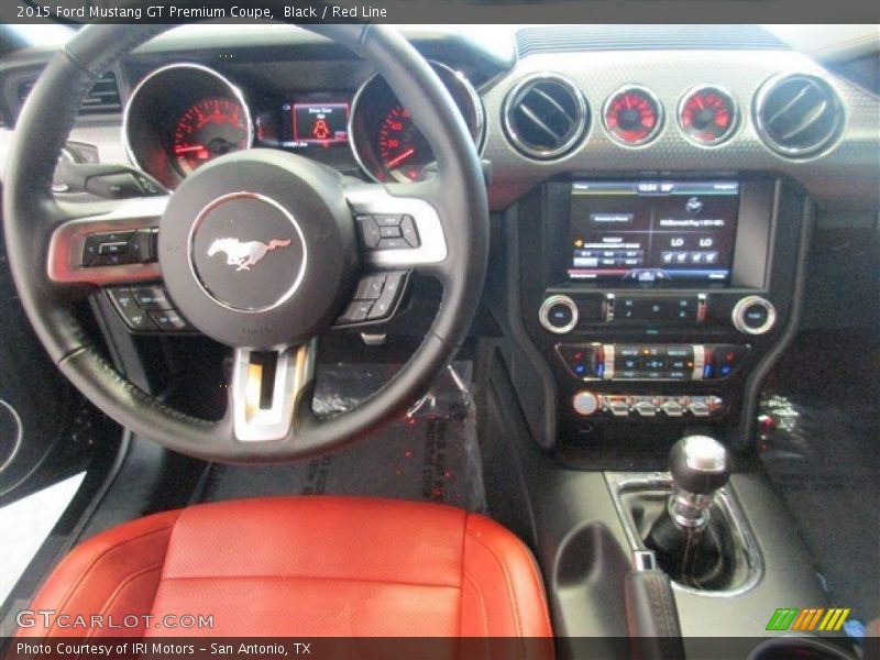 Black / Red Line 2015 Ford Mustang GT Premium Coupe