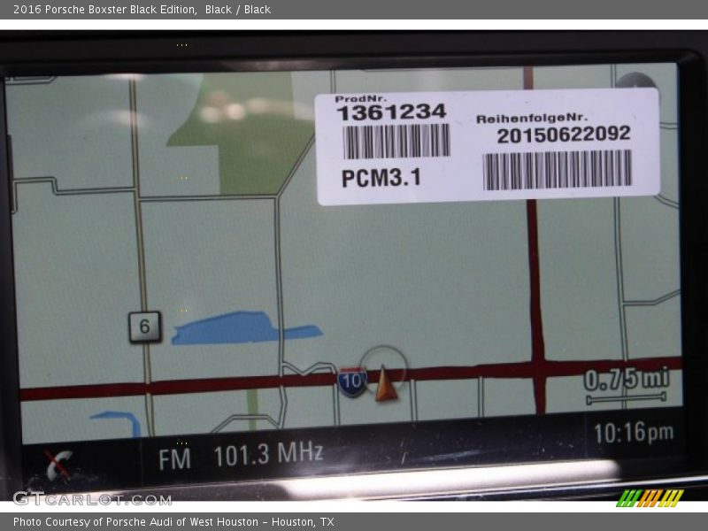 Navigation of 2016 Boxster Black Edition