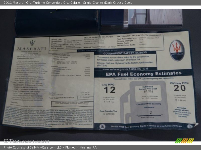 Grigio Granito (Dark Grey) / Cuoio 2011 Maserati GranTurismo Convertible GranCabrio