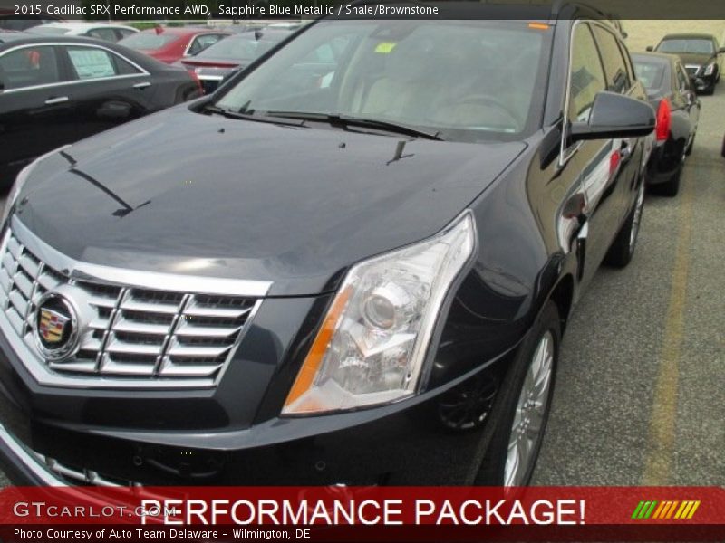 Sapphire Blue Metallic / Shale/Brownstone 2015 Cadillac SRX Performance AWD