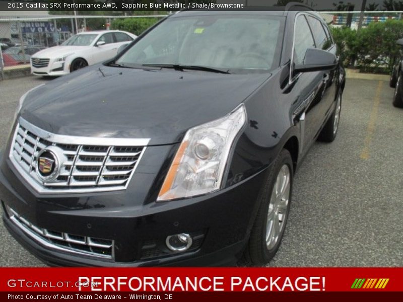 Sapphire Blue Metallic / Shale/Brownstone 2015 Cadillac SRX Performance AWD