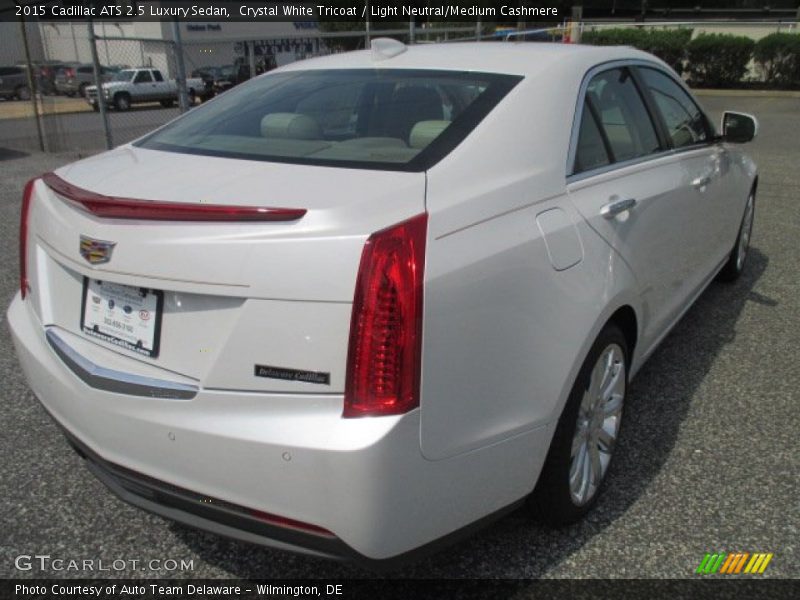 Crystal White Tricoat / Light Neutral/Medium Cashmere 2015 Cadillac ATS 2.5 Luxury Sedan