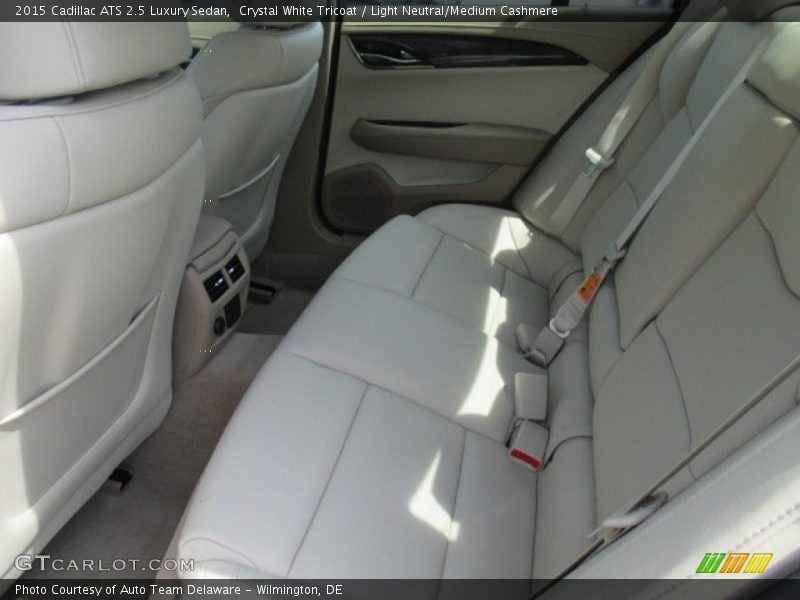 Crystal White Tricoat / Light Neutral/Medium Cashmere 2015 Cadillac ATS 2.5 Luxury Sedan