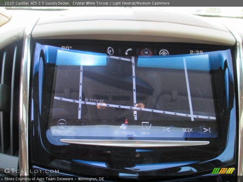 Crystal White Tricoat / Light Neutral/Medium Cashmere 2015 Cadillac ATS 2.5 Luxury Sedan