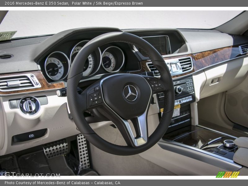 Polar White / Silk Beige/Espresso Brown 2016 Mercedes-Benz E 350 Sedan