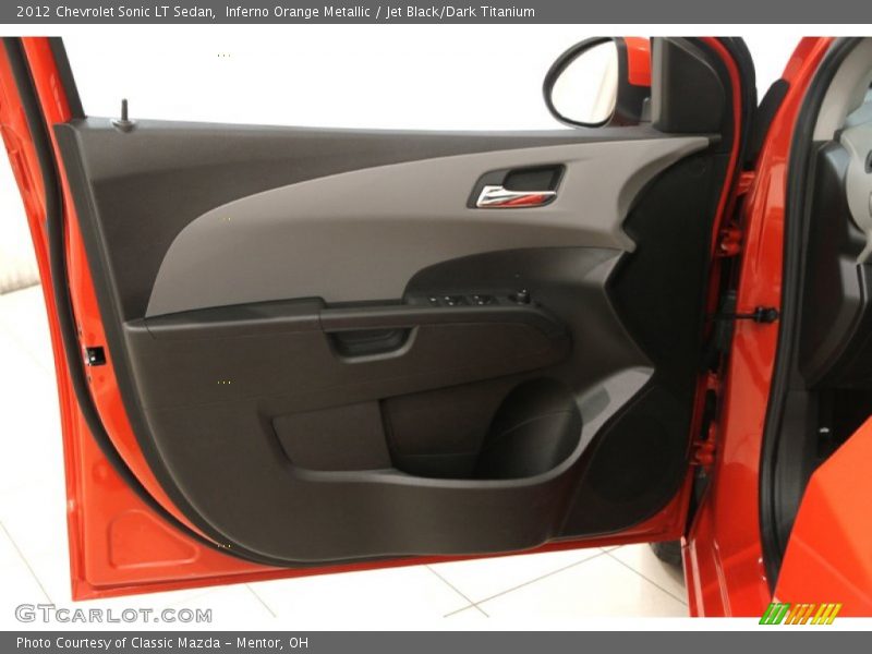 Inferno Orange Metallic / Jet Black/Dark Titanium 2012 Chevrolet Sonic LT Sedan