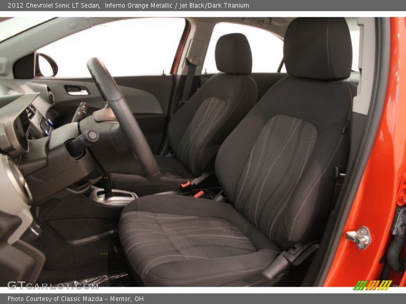Inferno Orange Metallic / Jet Black/Dark Titanium 2012 Chevrolet Sonic LT Sedan