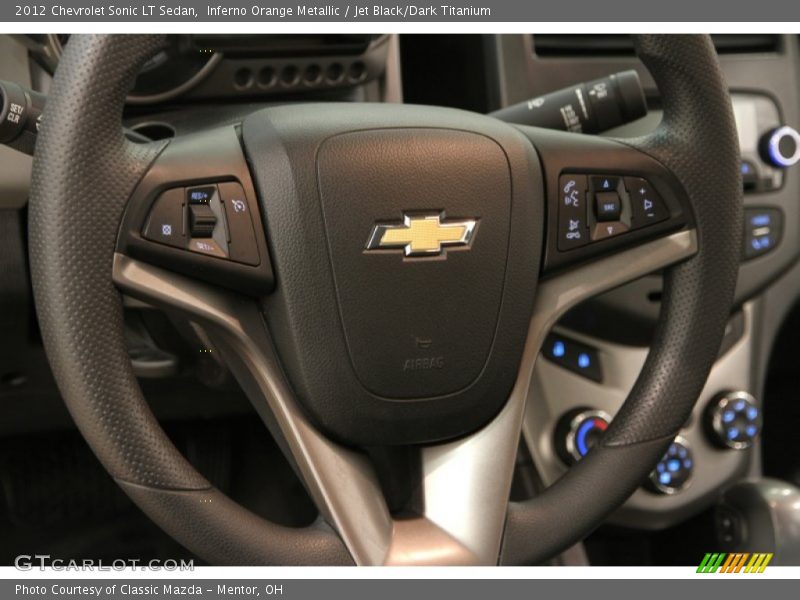 Inferno Orange Metallic / Jet Black/Dark Titanium 2012 Chevrolet Sonic LT Sedan