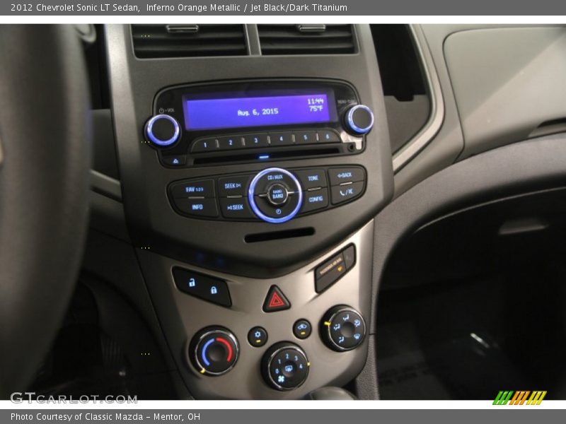 Inferno Orange Metallic / Jet Black/Dark Titanium 2012 Chevrolet Sonic LT Sedan