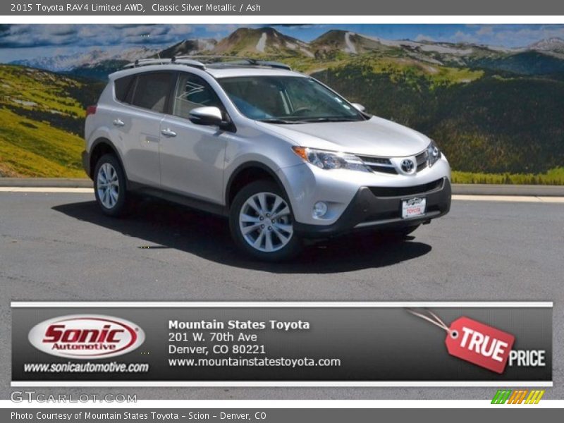 Classic Silver Metallic / Ash 2015 Toyota RAV4 Limited AWD