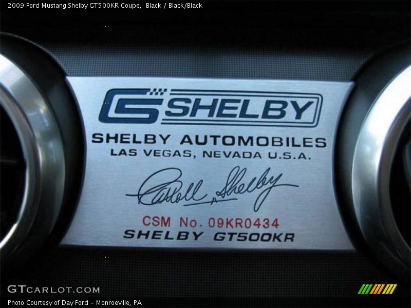 Black / Black/Black 2009 Ford Mustang Shelby GT500KR Coupe