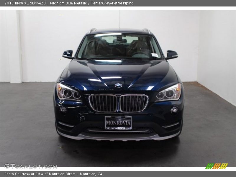 Midnight Blue Metallic / Terra/Grey-Petrol Piping 2015 BMW X1 xDrive28i