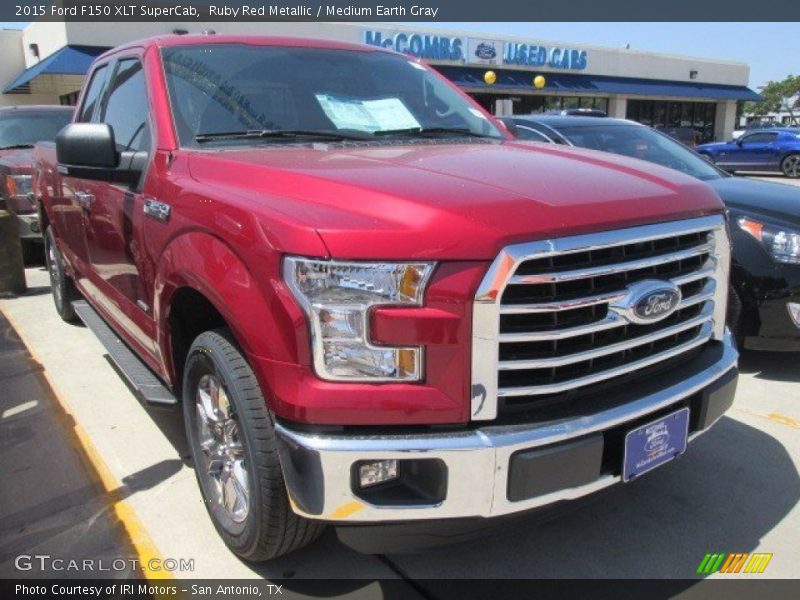 Ruby Red Metallic / Medium Earth Gray 2015 Ford F150 XLT SuperCab