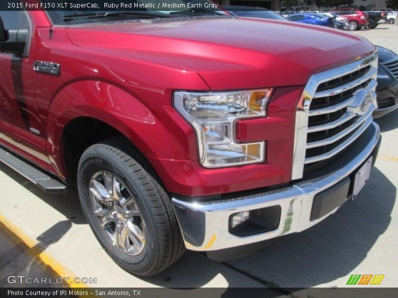 Ruby Red Metallic / Medium Earth Gray 2015 Ford F150 XLT SuperCab