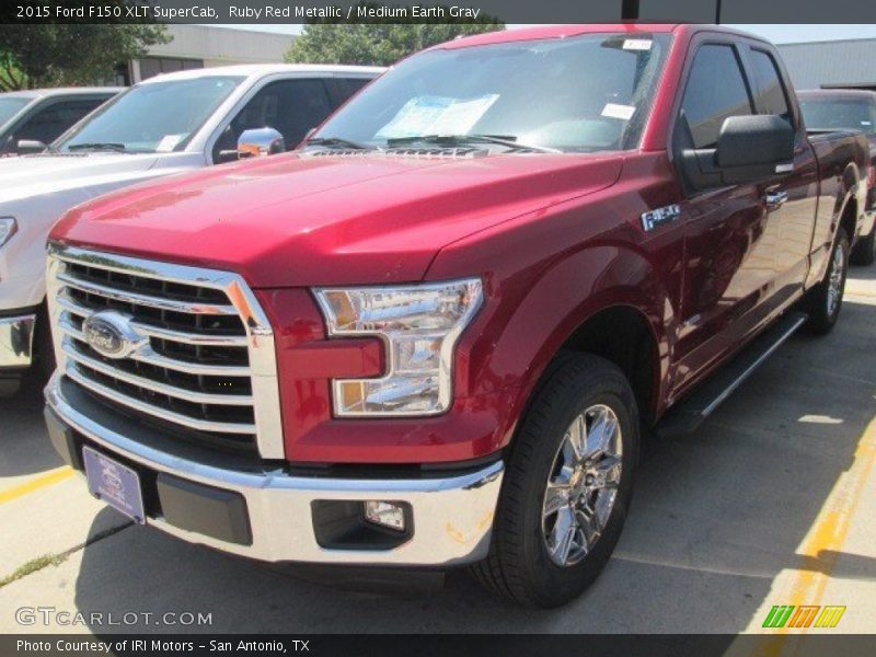 Ruby Red Metallic / Medium Earth Gray 2015 Ford F150 XLT SuperCab