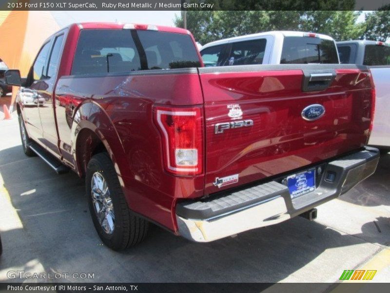 Ruby Red Metallic / Medium Earth Gray 2015 Ford F150 XLT SuperCab