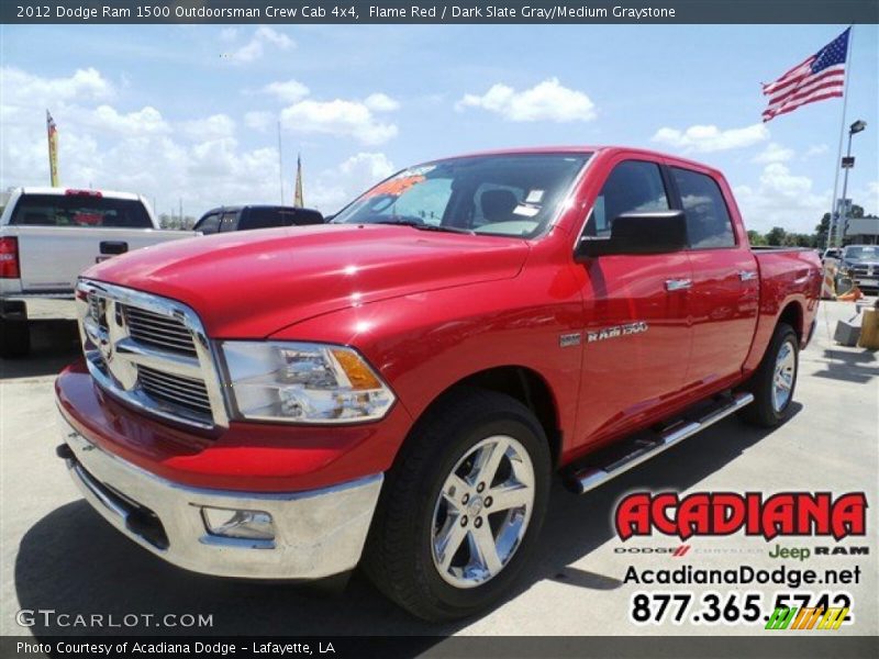 Flame Red / Dark Slate Gray/Medium Graystone 2012 Dodge Ram 1500 Outdoorsman Crew Cab 4x4