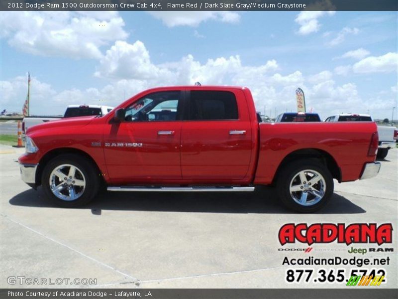 Flame Red / Dark Slate Gray/Medium Graystone 2012 Dodge Ram 1500 Outdoorsman Crew Cab 4x4