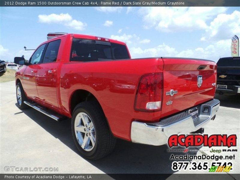 Flame Red / Dark Slate Gray/Medium Graystone 2012 Dodge Ram 1500 Outdoorsman Crew Cab 4x4