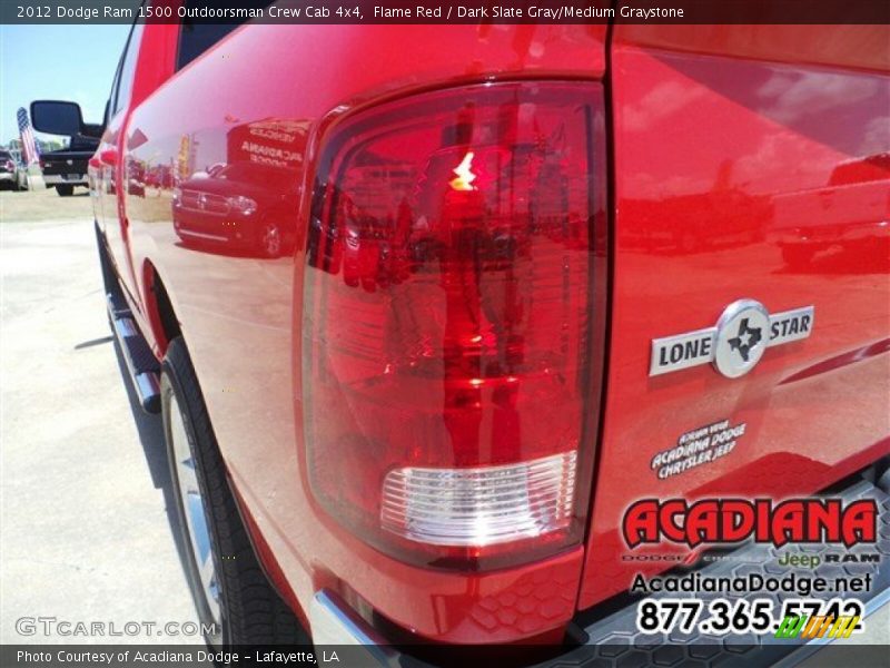 Flame Red / Dark Slate Gray/Medium Graystone 2012 Dodge Ram 1500 Outdoorsman Crew Cab 4x4