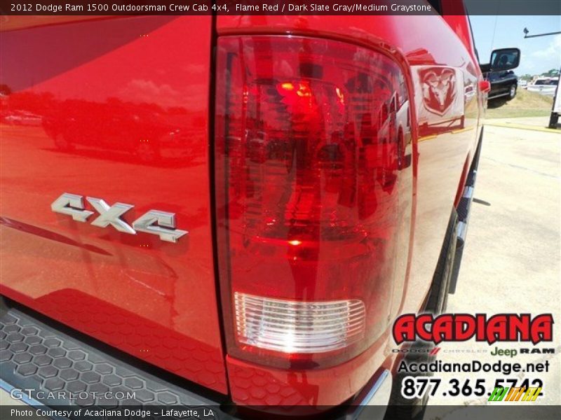 Flame Red / Dark Slate Gray/Medium Graystone 2012 Dodge Ram 1500 Outdoorsman Crew Cab 4x4