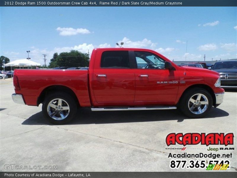 Flame Red / Dark Slate Gray/Medium Graystone 2012 Dodge Ram 1500 Outdoorsman Crew Cab 4x4