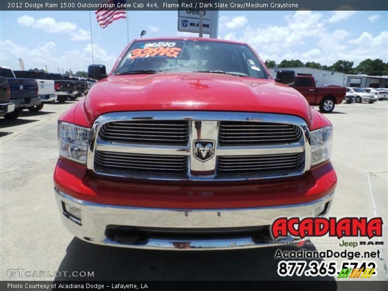 Flame Red / Dark Slate Gray/Medium Graystone 2012 Dodge Ram 1500 Outdoorsman Crew Cab 4x4