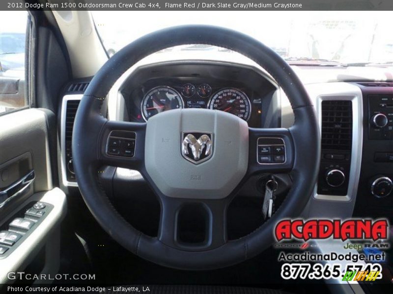 Flame Red / Dark Slate Gray/Medium Graystone 2012 Dodge Ram 1500 Outdoorsman Crew Cab 4x4