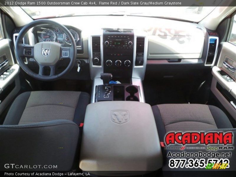 Flame Red / Dark Slate Gray/Medium Graystone 2012 Dodge Ram 1500 Outdoorsman Crew Cab 4x4