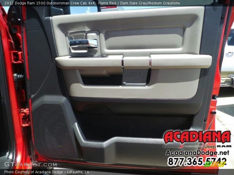Flame Red / Dark Slate Gray/Medium Graystone 2012 Dodge Ram 1500 Outdoorsman Crew Cab 4x4