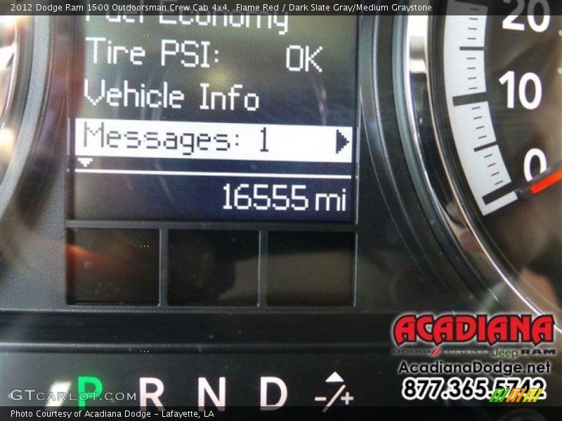 Flame Red / Dark Slate Gray/Medium Graystone 2012 Dodge Ram 1500 Outdoorsman Crew Cab 4x4