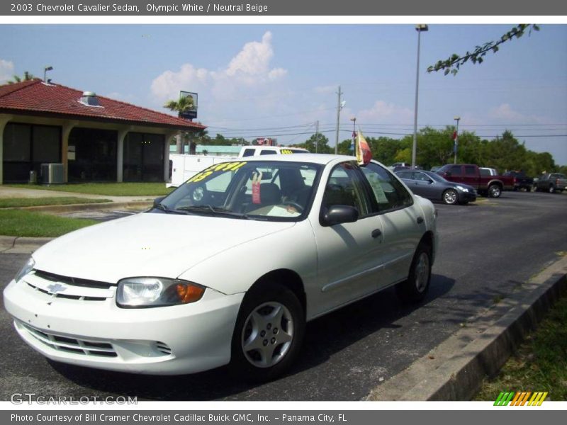 Olympic White / Neutral Beige 2003 Chevrolet Cavalier Sedan