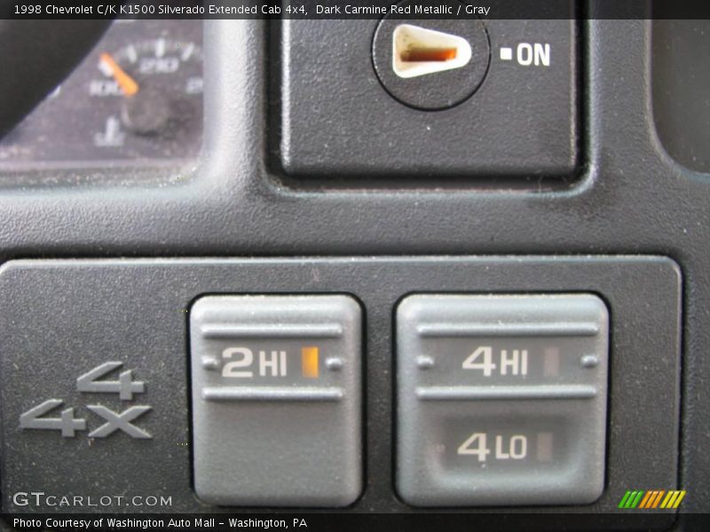 Dark Carmine Red Metallic / Gray 1998 Chevrolet C/K K1500 Silverado Extended Cab 4x4