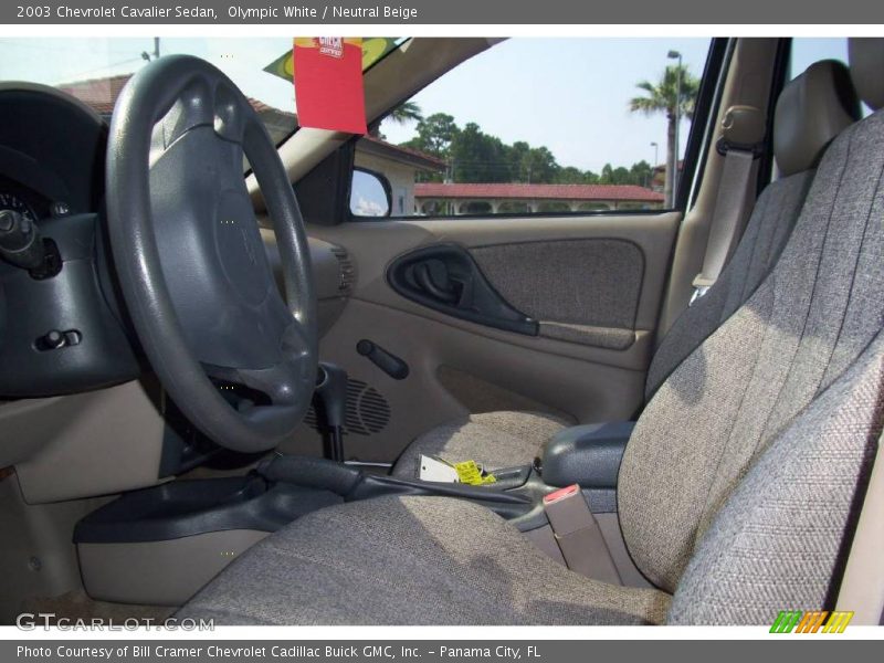 Olympic White / Neutral Beige 2003 Chevrolet Cavalier Sedan