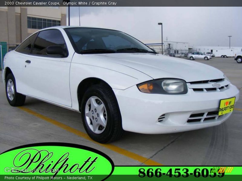 Olympic White / Graphite Gray 2003 Chevrolet Cavalier Coupe