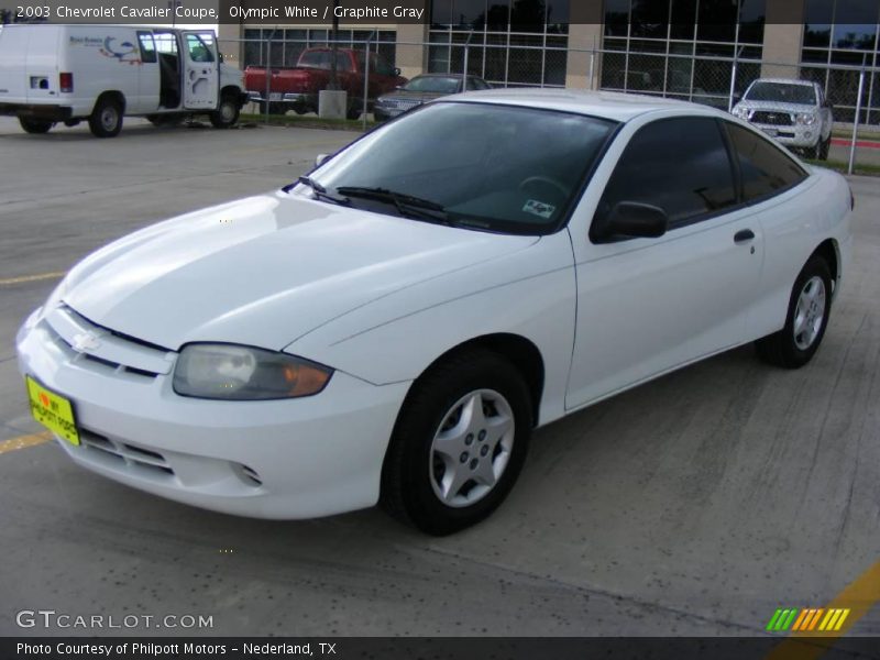 Olympic White / Graphite Gray 2003 Chevrolet Cavalier Coupe
