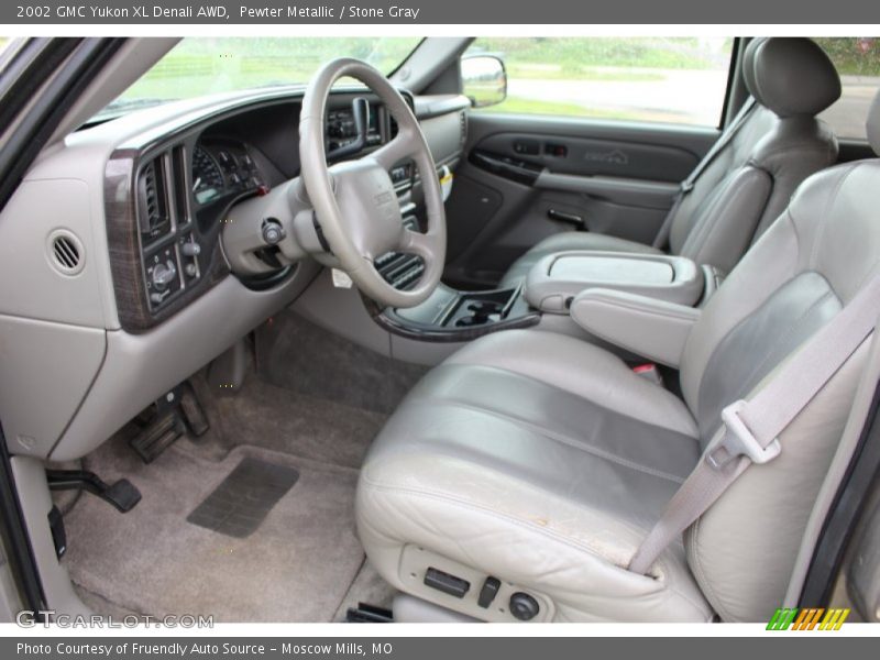 Pewter Metallic / Stone Gray 2002 GMC Yukon XL Denali AWD