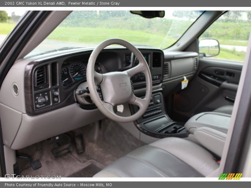 Pewter Metallic / Stone Gray 2002 GMC Yukon XL Denali AWD