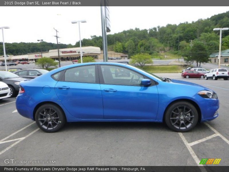 Laser Blue Pearl / Black 2015 Dodge Dart SE