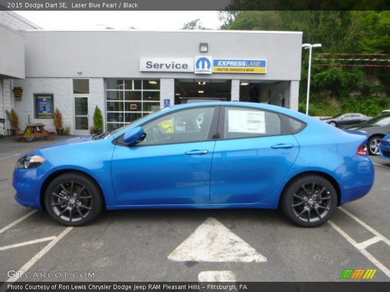 Laser Blue Pearl / Black 2015 Dodge Dart SE