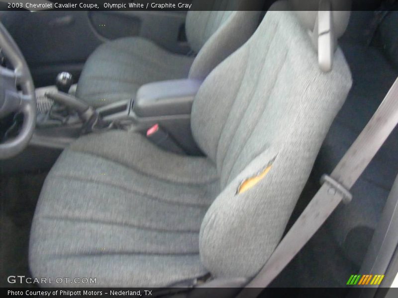 Olympic White / Graphite Gray 2003 Chevrolet Cavalier Coupe
