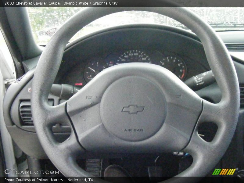 Olympic White / Graphite Gray 2003 Chevrolet Cavalier Coupe