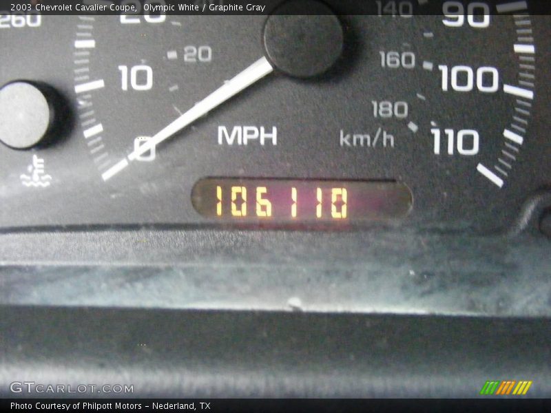 Olympic White / Graphite Gray 2003 Chevrolet Cavalier Coupe
