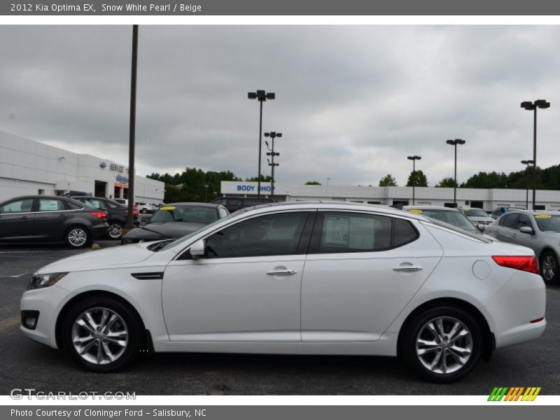 Snow White Pearl / Beige 2012 Kia Optima EX