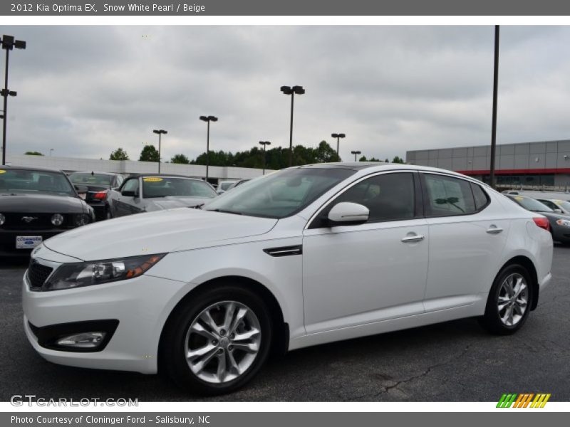 Snow White Pearl / Beige 2012 Kia Optima EX