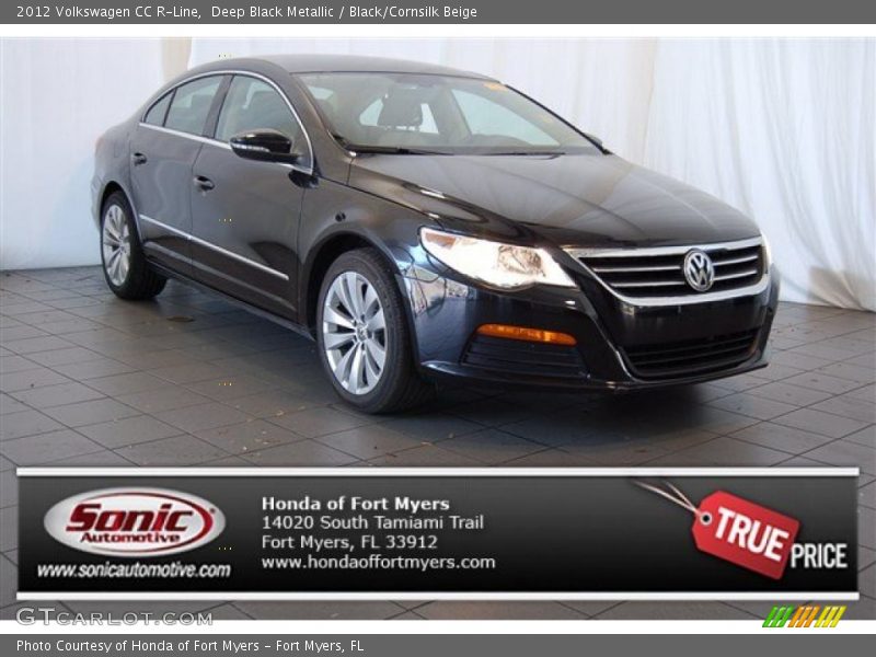 Deep Black Metallic / Black/Cornsilk Beige 2012 Volkswagen CC R-Line